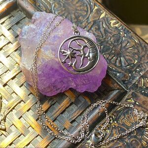 Crescent Moon & Star Stainless Steel Necklace Boho